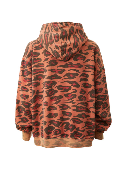 HELLSTAR cheetah-print sun-faded hoodie