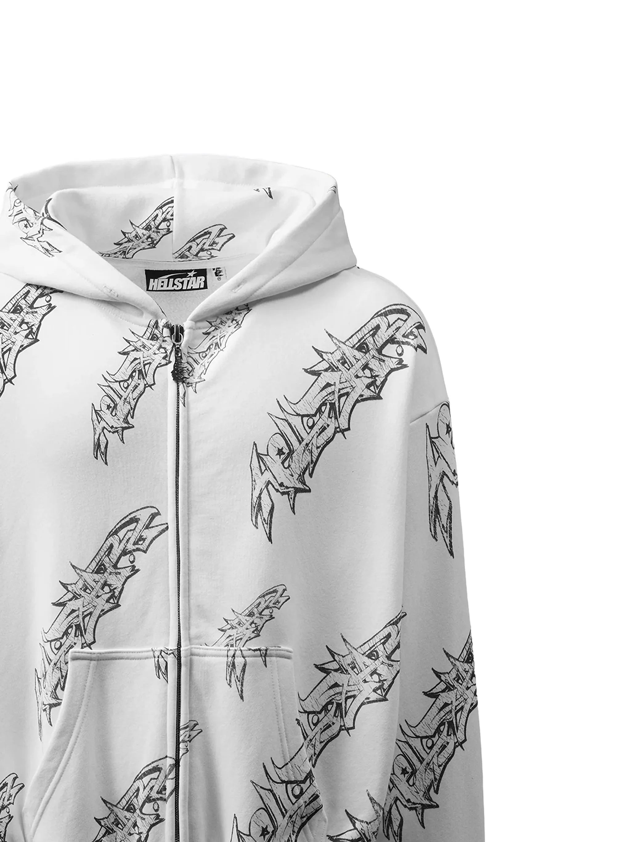 HELLSTAR graffiti-print zip-up hoodie