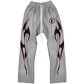 Hellstar Grey Future Flame Sweatpants – Unisex Athletic Joggers