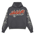 Hellstar Records Washed Black Heavyweight Cotton Blend Graphic Hoodie